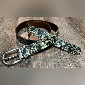 Patricia Nash Leather Belt  Sunflower Small